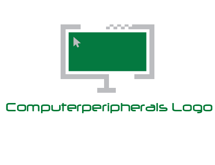 abstract monitor screen with mouse pointer icon