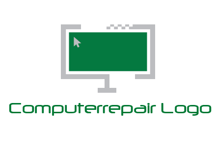 abstract monitor screen with mouse pointer icon