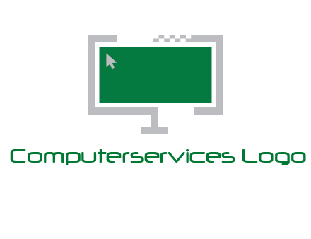 abstract monitor screen with mouse pointer icon