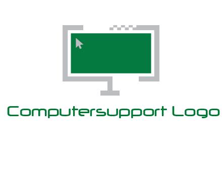 abstract monitor screen with mouse pointer icon