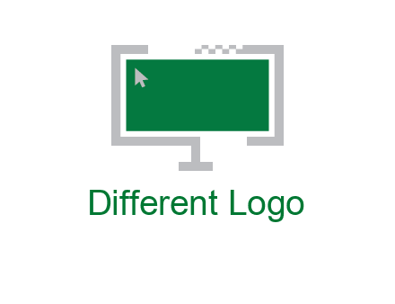 abstract monitor screen with mouse pointer icon