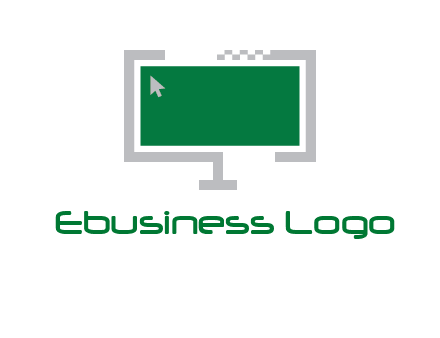 abstract monitor screen with mouse pointer icon