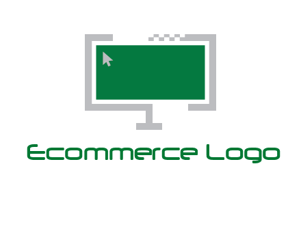 abstract monitor screen with mouse pointer icon