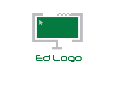 abstract monitor screen with mouse pointer icon