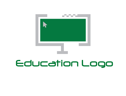 abstract monitor screen with mouse pointer icon