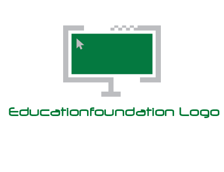 abstract monitor screen with mouse pointer icon