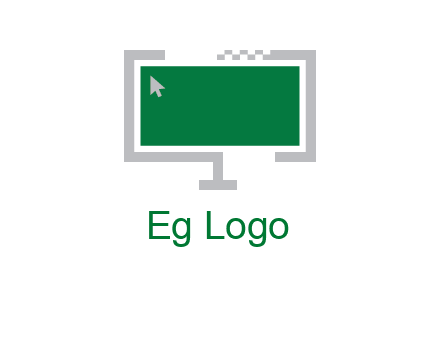 abstract monitor screen with mouse pointer icon