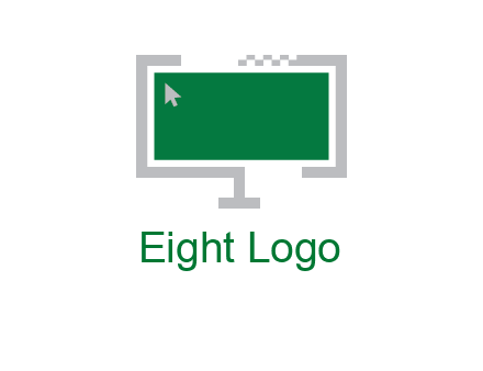 abstract monitor screen with mouse pointer icon