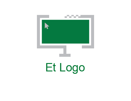 abstract monitor screen with mouse pointer icon