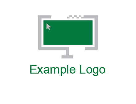 abstract monitor screen with mouse pointer icon