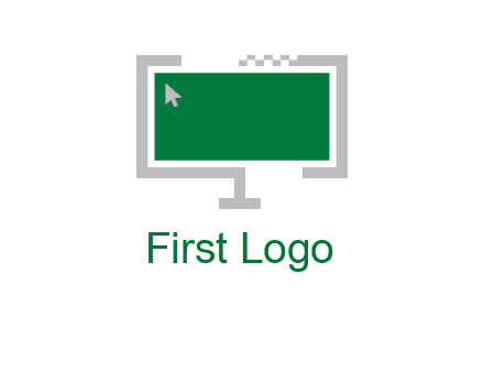 abstract monitor screen with mouse pointer icon