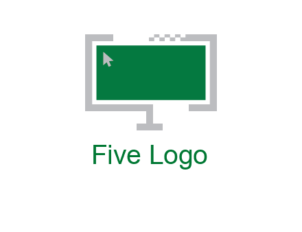 abstract monitor screen with mouse pointer icon
