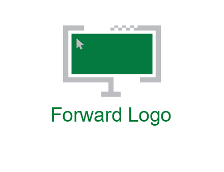 abstract monitor screen with mouse pointer icon
