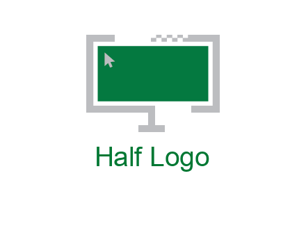 abstract monitor screen with mouse pointer icon