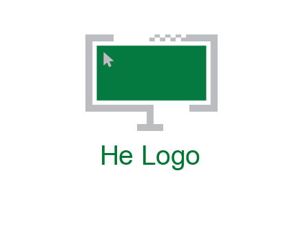 abstract monitor screen with mouse pointer icon
