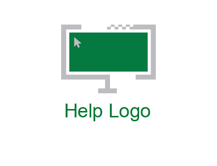 abstract monitor screen with mouse pointer icon