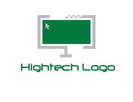 abstract monitor screen with mouse pointer icon