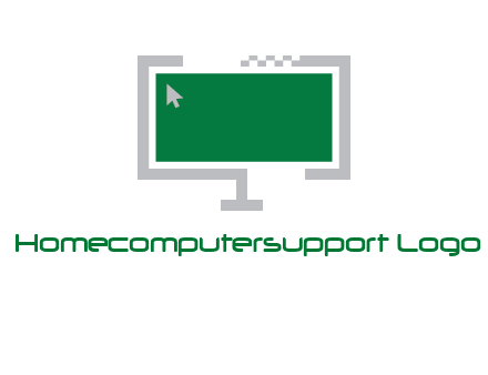 abstract monitor screen with mouse pointer icon