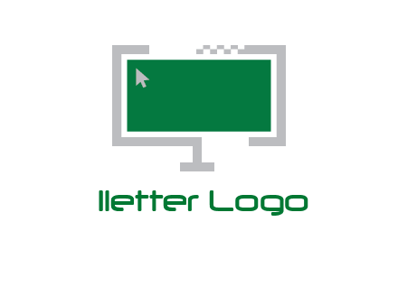 abstract monitor screen with mouse pointer icon