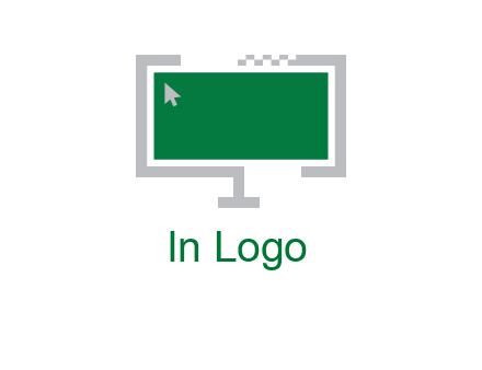 abstract monitor screen with mouse pointer icon