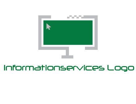 abstract monitor screen with mouse pointer icon