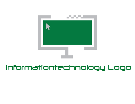 abstract monitor screen with mouse pointer icon