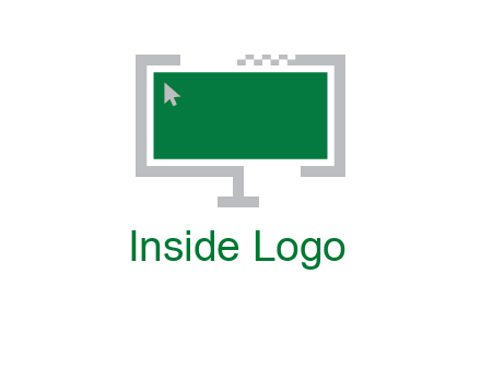 abstract monitor screen with mouse pointer icon