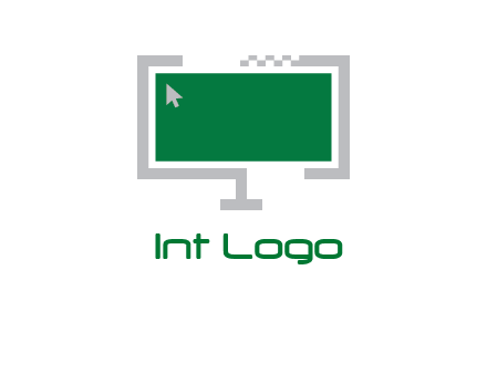 abstract monitor screen with mouse pointer icon