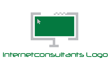 abstract monitor screen with mouse pointer icon