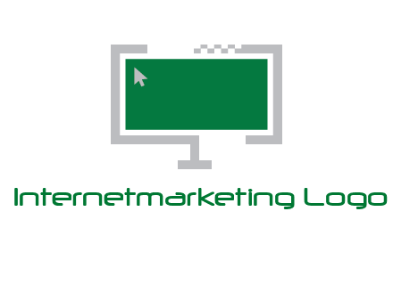 abstract monitor screen with mouse pointer icon