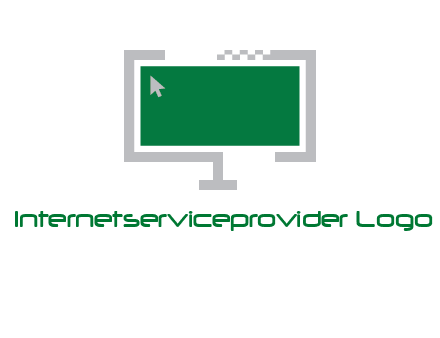 abstract monitor screen with mouse pointer icon