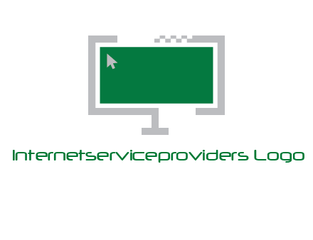 abstract monitor screen with mouse pointer icon