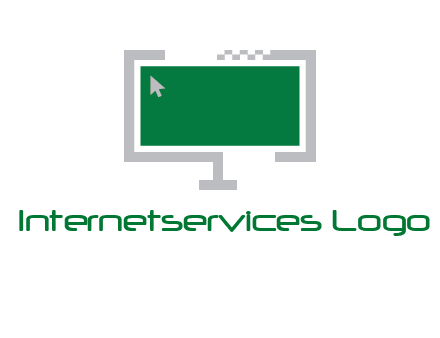 abstract monitor screen with mouse pointer icon