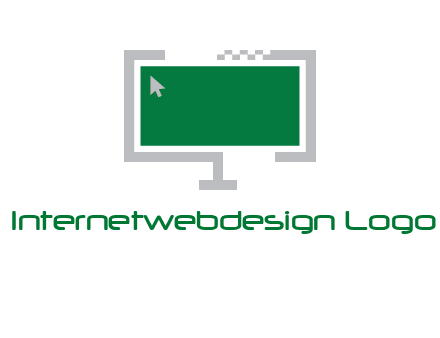 abstract monitor screen with mouse pointer icon