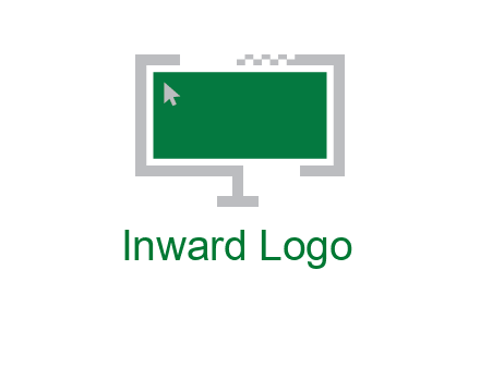 abstract monitor screen with mouse pointer icon