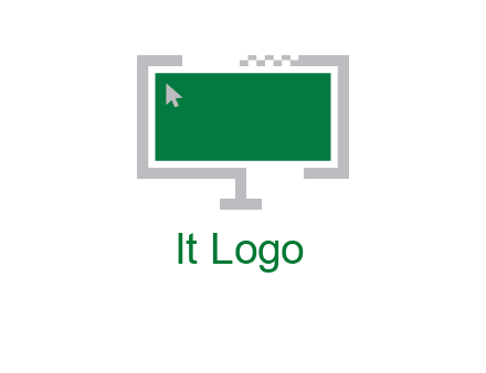 abstract monitor screen with mouse pointer icon