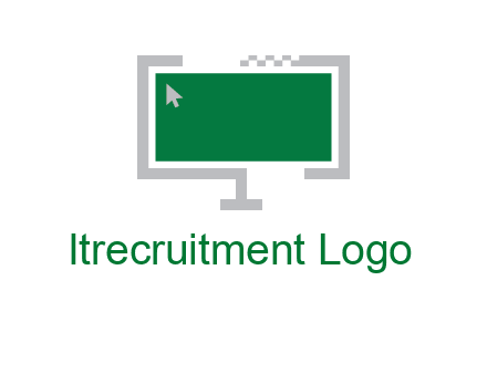 abstract monitor screen with mouse pointer icon