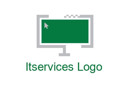 abstract monitor screen with mouse pointer icon