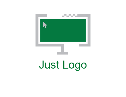 abstract monitor screen with mouse pointer icon