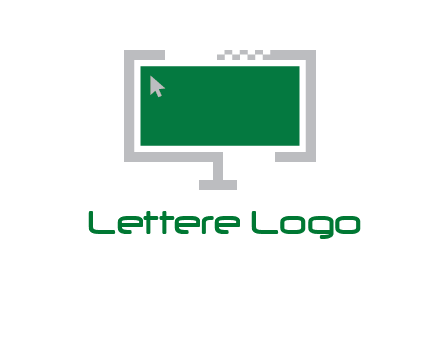 abstract monitor screen with mouse pointer icon