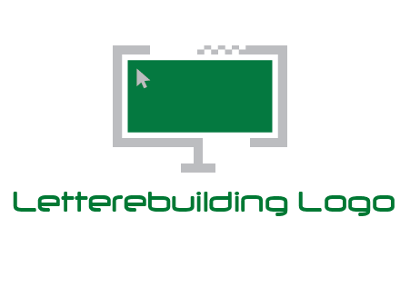 abstract monitor screen with mouse pointer icon