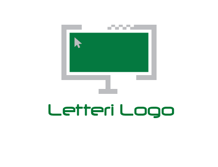 abstract monitor screen with mouse pointer icon