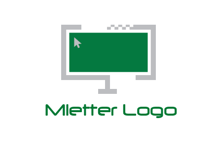 abstract monitor screen with mouse pointer icon