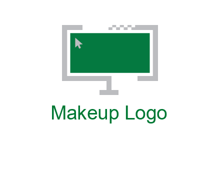 abstract monitor screen with mouse pointer icon