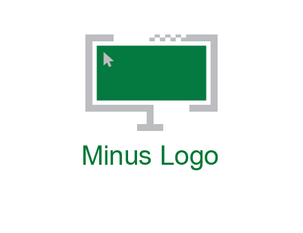 abstract monitor screen with mouse pointer icon