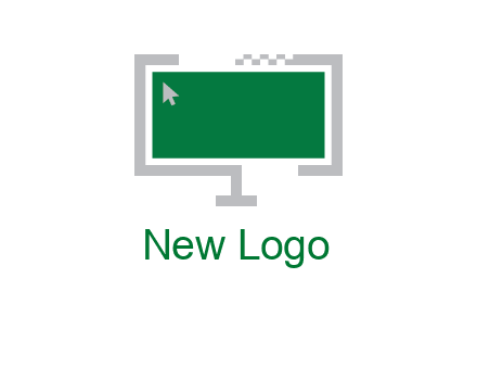 abstract monitor screen with mouse pointer icon