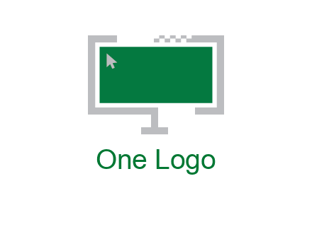 abstract monitor screen with mouse pointer icon
