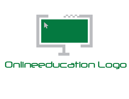 abstract monitor screen with mouse pointer icon