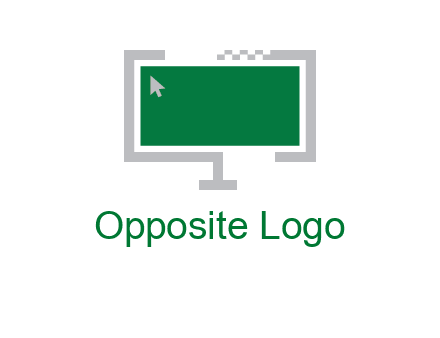 abstract monitor screen with mouse pointer icon