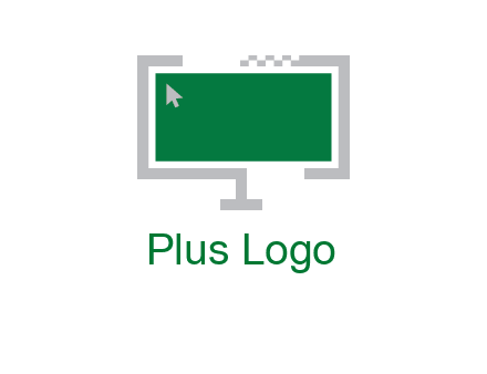 abstract monitor screen with mouse pointer icon